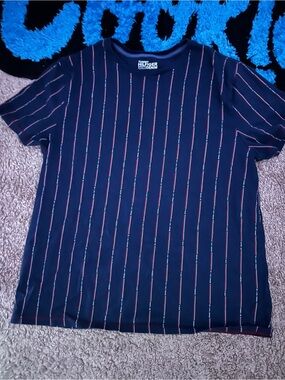 Tommy Hilfiger Mens Navy Stripe Tee